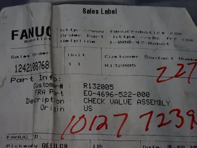 NEW FANUC / CUSTOM VALVE CONCEPTS EO4696522000