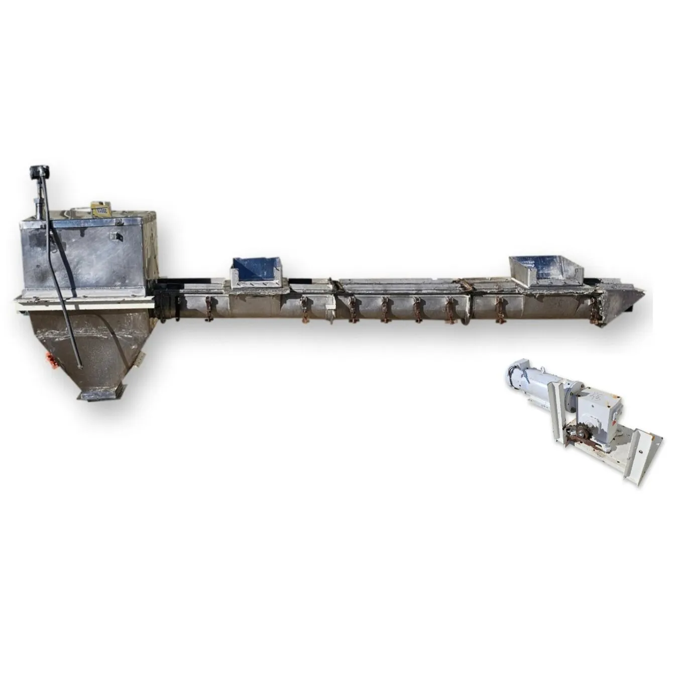 Used Sanitary Food Grade Stainless Steel Screw Conveyor Auger Feeder 131" long
