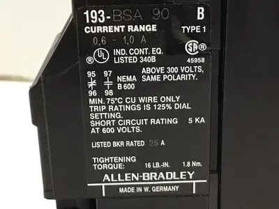 USED ALLEN BRADLEY 193-BSA90 SER B