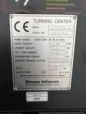 2009 DOOSAN LYNX 220LMA LATHES, SLANT BED, N/C & CNC | Wheeler Machinery Sales (6)