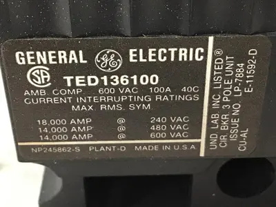 USED GENERAL ELECTRIC / GE TED136100