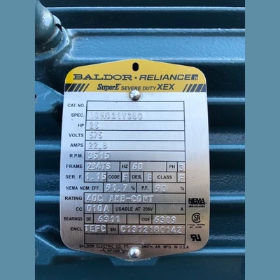 Baldor 25 HP 575 Volt Electric Motor