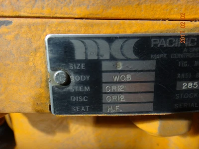 Pacific 8", Class 150, WCB, Gate Valve