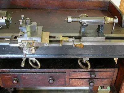 2581-385 Antique Goyen Ornamental Turning Lathe – Circa 1871, with Accessories