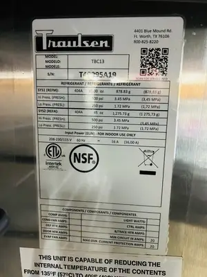 Traulsen TBC13 Blast Chiller - (26) Pan Capacity 208 230v / 1ph Refurbished