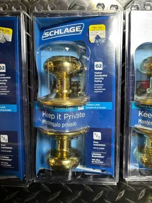 Schlage Keep It Private Privacy Door Locks G2 Grade 2 - Brass Finish - 4-Pack