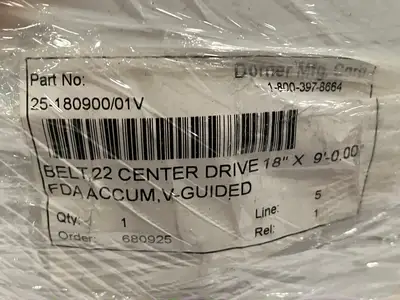 New | in-Stock Dorner Conveyor Belt 22 Center Drive 18" x 9' V-Guided Conveyor Parts Michigan US | Maverick Industrial Sales #1502313