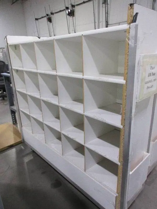 WHITE ROLLING WAREHOUSE CARTS