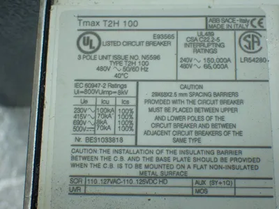 USED ABB TMAX T2H 100