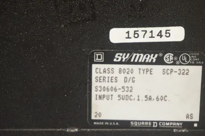 USED SYMAX 8020-SCP-322 PROCESSOR MODULE SER.D/G 8020SCP322
