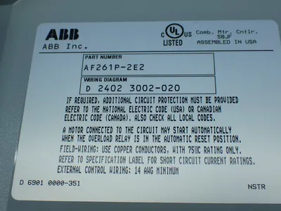 Used ABB AF261P2E2 Starters | HGR 24 #748145