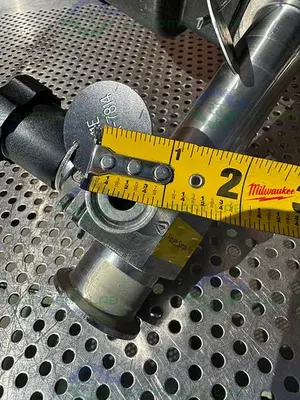 USED 4 ITT PURE-FLO STAINLESS STEEL DIAPHRAGM VALVES W/ 1.5" TO 1/2" SANITARY FITTING