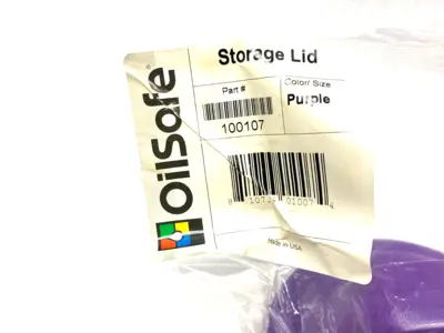 NEW OILSAFE SPILL-PROOF STORAGE LID, PURPLE