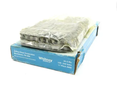 NEW WHITNEY RENOLD 40-2 RIV 10FT 240 LINKS