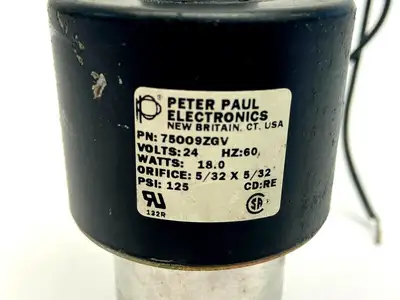 75009ZGV | Peter Paul  3-Way Directional Control Valve 24V 18W 5/32" Orifice - Used