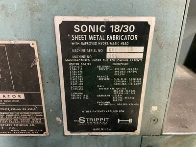 Used STRIPPIT SONIC 18/30 Single Station Punches Ohio US | HGR 24 #1343774