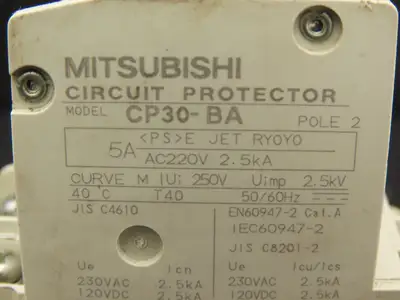 Mitsubishi CP30-BA  5A Amp Circuit Breaker Protector 2-Pole 250VAC  Lot of 12