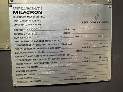 USED 1995 CINCINNATI MILACRON VT220-17