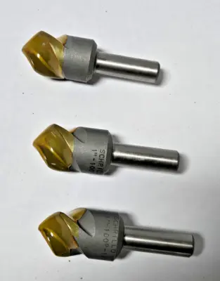 Schrillo 1" High Speed Steel Countersink 100 Degree USA Lot of 3