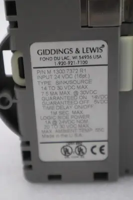 GIDDINGS & LEWIS M.1300.7372 R1 Input Module 24VDC SINK/SOURCE STOCK 645-D