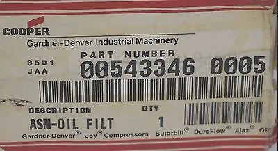 NEW COOPER 00543346-0005 ASM-OIL FILTER 005433460005