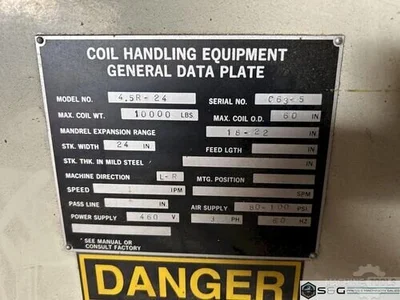 Used COOPER WEYMOUTH PETERSON 4.5R-24 & SE24C Coil Reels and Straighteners Michigan US | S & G Press and Machinery Sales #1352449