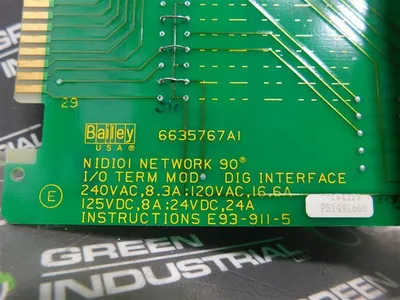 Bailey Controls NIDI01 Network 90 Input/Output Termination Module No Cover Used