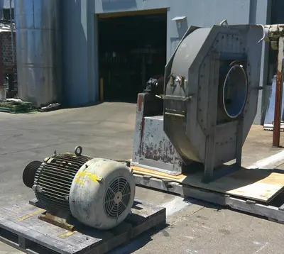 SPC9192  Blower 8,500 cfm centrifugal fan Clarage Fan Co. size 325 125 hp, Stainless Steel