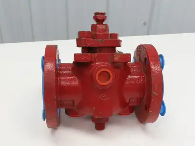 Rencor Controls 1" Ball Valve 6-1/8" Flange OD Fire Red