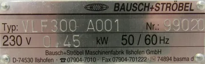 USED BAUSCH & STROBEL VLF300-A001 TRACK VIBRATOR VLF300A001