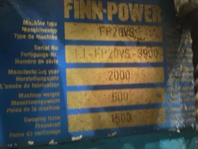 2000 FINN-POWER FP20VS Tube & Pipe Machinery (Cut-Offs & Swagers) | Mohawk Machinery (11)