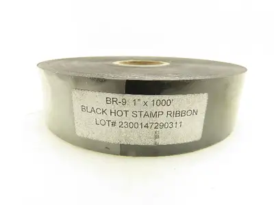 1"x 1000' Hot Stamp Ribbon Coding Foil Black  Lot of 10 Rolls