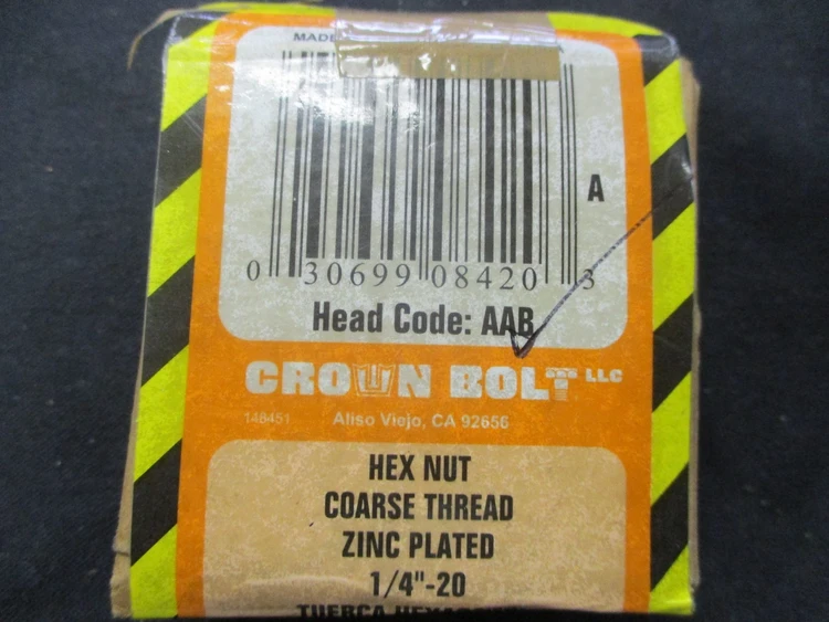 New | in-Stock Crown Bolt 08420 Nuts & Screws Arizona US | ASSET CONVERSION SPECIALISTS, INC. #313176