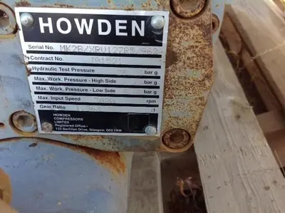 Howden Screw Compressors SN MK2B/XRV127R5/962