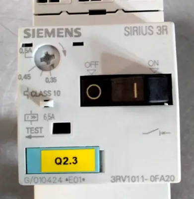 Siemens 3RV1011-0FA20 Starter Switch Loc4E26