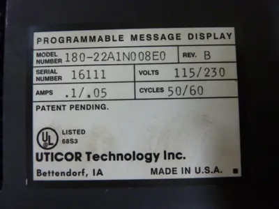 USED UTICOR 180-22A1N008E0