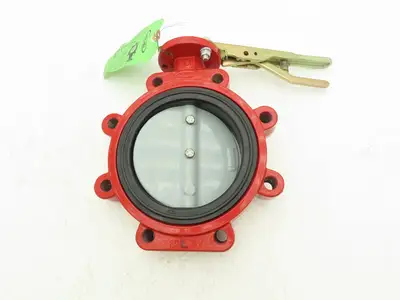 Ultraflo 06422170F570 Butterfly Valve 6" DI Body Buna Seat Nylon/DI Disc