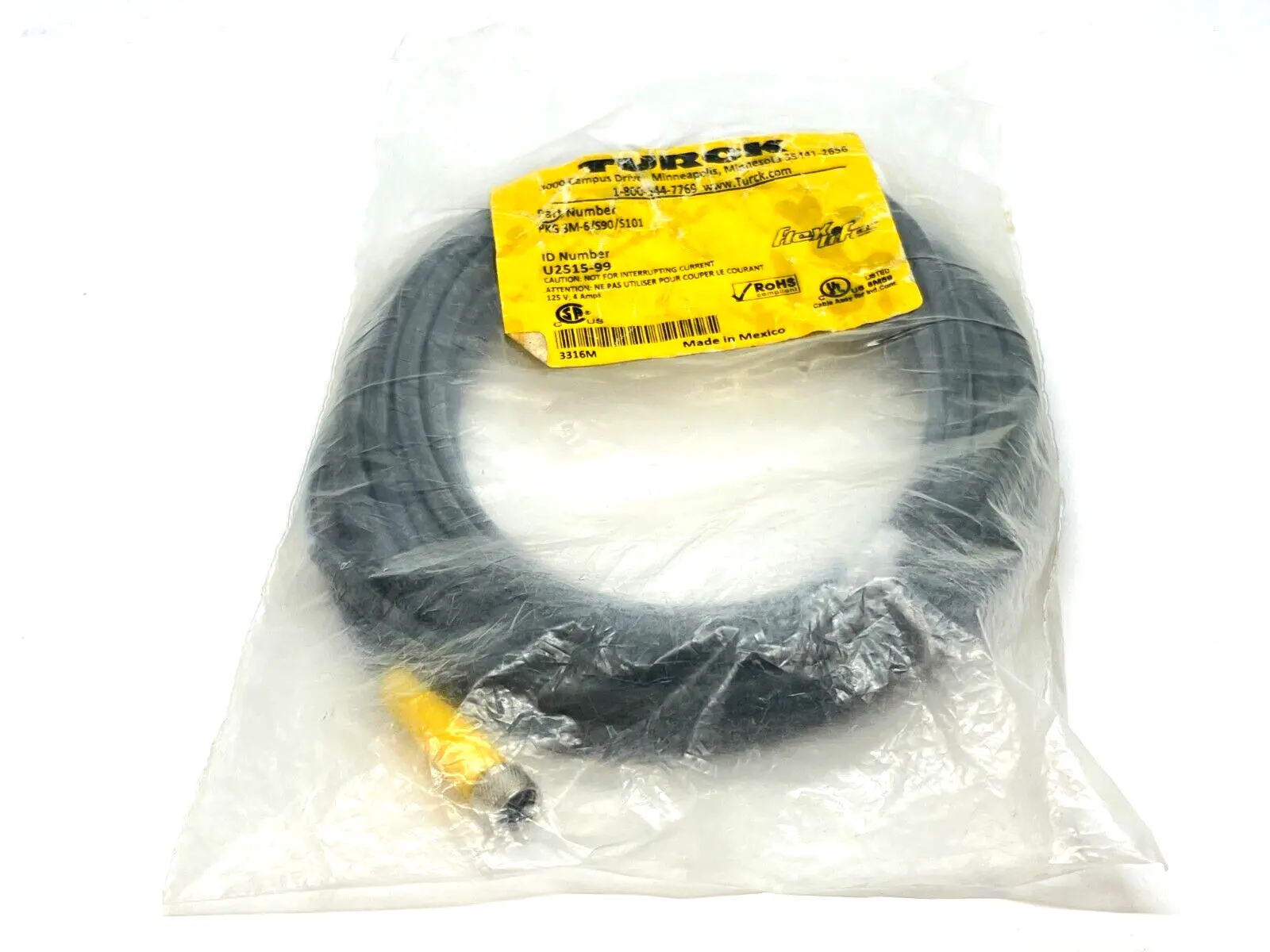 PKG 3M-6/S90/S101 | Turck  Flexlife Cordset M8 Female 6M length U2515-99 - New