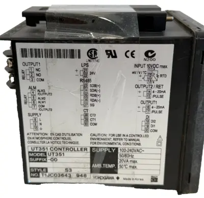 USED YOKOGAWA UT351-00 LIMIT CONTROLLER 100-240VAC 50/60HZ UT35100