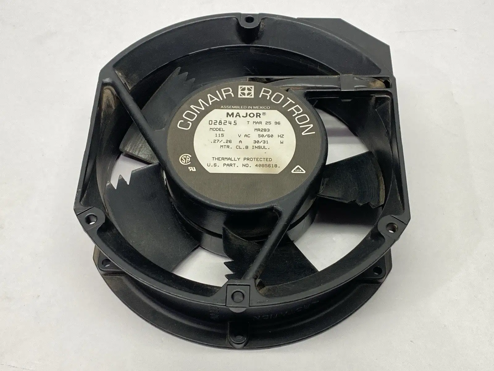 USED COMAIR ROTRON MAJOR COOLING FAN 0.27A 115VAV 30W