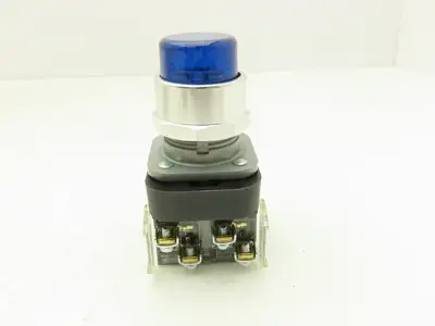 Allen Bradley 800T-PB16B Illuminated Push Button Momentary Blue 120VAC 30mm