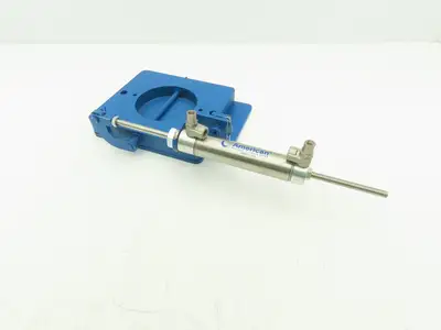 Steel Hopper Feed Bin Pneumatic Flap Gate 3"Opening 6-1/4"x7" Flange Blue