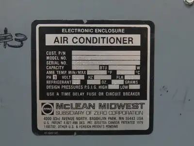 Mclean Midwest 36-0416-101 Electrical Enclosure Air Conditioner 4000 BTU 115V