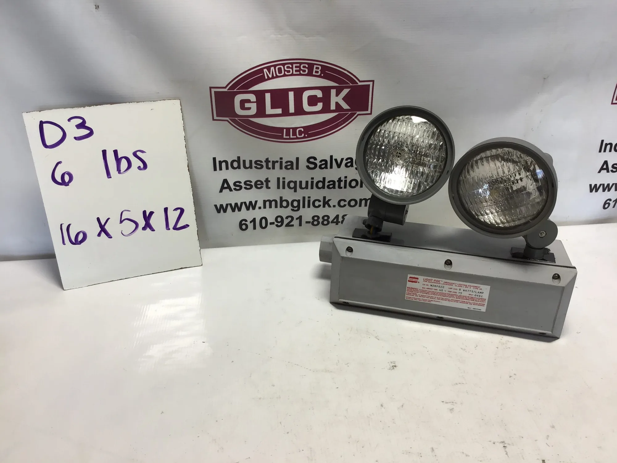 CROUSE HINDS N2RF622 LIGHT-PAK 6VDC EMERGENCY LIGHT 8-WATTS