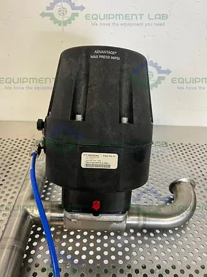 USED ITT PURE-FLO A216 4-WAY DIAPHRAGM STAINLESS STEEL VALVE W/ 1.5" SANITARY FITTING