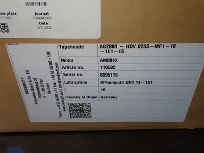 New | in-Stock WITTENSTEIN AG2800HDV 05SMF1101E11S Motors (misc) Ohio US | HGR 24 #821370