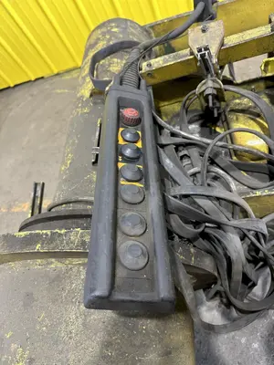 1.7 TON (3200 LBS) X 10' DEMAG WALL MOUNTED POWERED JIB CRANE & CABLE HOIST: STOCK #19119