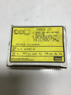 Parker 4-2 GH2BZ-B Female Bulkhead Fitting (lot of 2)