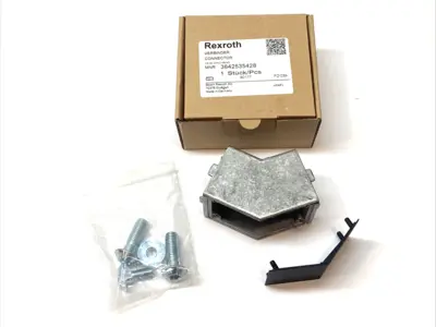 New | in-Stock Rexroth Cast Aluminum 45 Degree Connector w/ Plastic Cover & Hardware Electrical Fittings Michigan US | Maverick Industrial Sales #1419277
