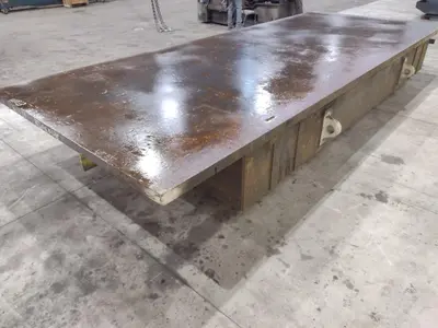 97" X 241" STEEL LAYOUT TABLE WITH 3" PLATE TOP: STOCK 11833